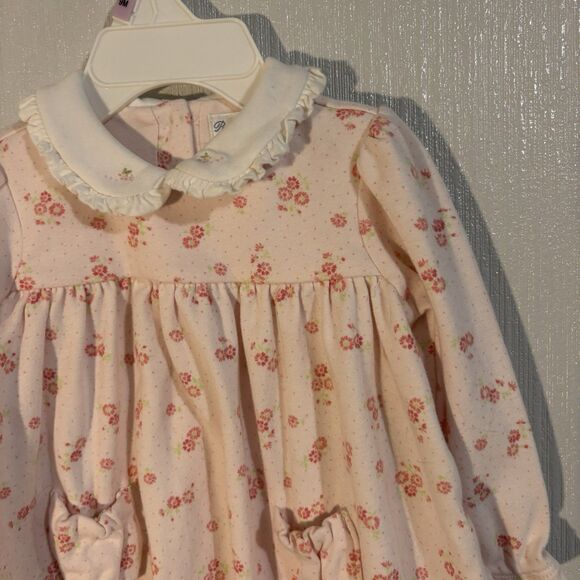 Ralph Lauren Baby Girl Set Long Sleeve Dress Bloomers Pink Flowers Collar 9 mo - Picture 11 of 16
